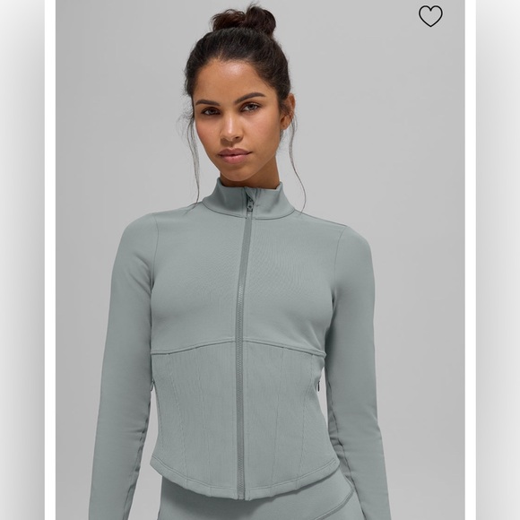 NEW! Alo Airbrush Corset Full Zip Jacket- Lunar Grey/Small - Picture 7 of 13